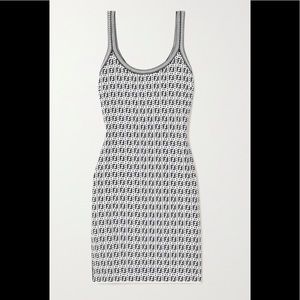 Black and White Fendi Jacquard Knit Dress Size 36